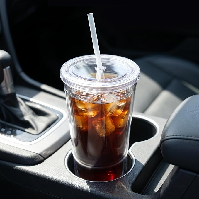 Zukro Clear Double Wall Plastic Tumbler - Image 8