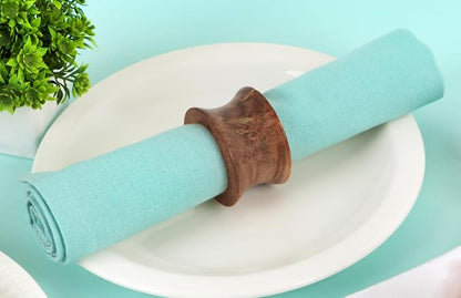 Acacia Wood Napkin Rings, rustic farmhouse style, 2.25x2.25x1.25 in each - Image 5