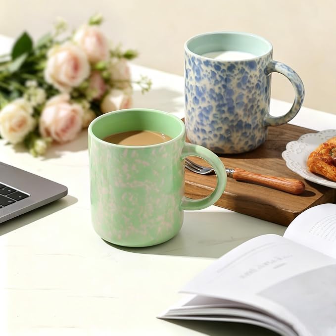 MONITO 17 OZ Coffee Mugs Set of 4, Ceramic Modern Coffee Mugs Set - Image 8