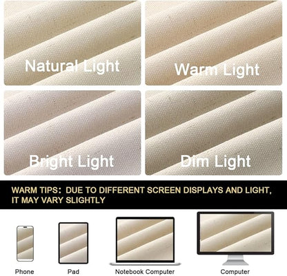PrinceDeco Linen Blackout Curtains 84 inch Length 2 Panels Set 100% Blackout Linen Texture Curtains for Bedroom Living Room Window Treatment Drapes with White Liner,Bleached Sand,42" W x 84" L