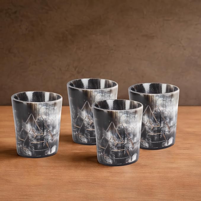 Handicrafts Home Viking Horn Shot Glasses Set of 12, Rustic Viking Drinkware - Image 5