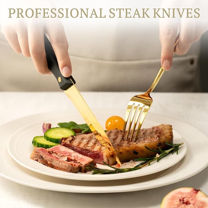 Astercook Silverware Set 48-Piece Gold Flatware Set - Image 3