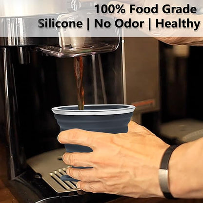 Litoexpe 4 Pack Silica gel Collapsible Travel Cup 270ml | Dark Gray & Pink & - Image 5