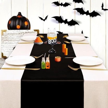 Black Table Runners 20 Pack 12x108 inch Silk Satin Smooth Fabric | Satin Table - Image 6