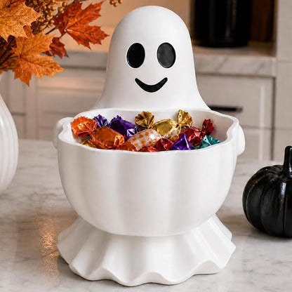 Halloween Decor Cute Ghost Candy Bowl Durable Resin Snack Holder | Generous by ENJOLLY