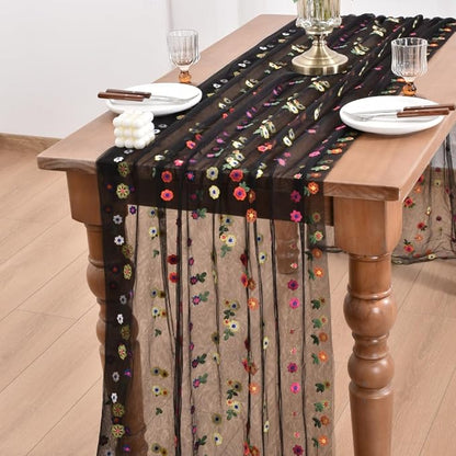 Flower Table Runner Floral Daisy Summer Birthday Party Garden Wedding Decor | - Image 5