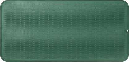 Silicone Dish Drying Mat for Multiple Usage,Easy clean,Eco-friendly,Heat-resistant Silicone Mat for Kitchen Counter or Sink,Refrigerator or Drawer Liner Green 5XL 36inches x 18inches