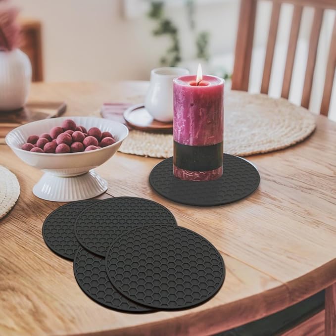 Silicone Non-Slip, Heat Resistant & Water-Trapping Trivet Mats - Image 4