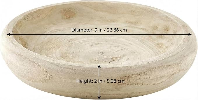 Wooden Decorative Bowl – Hand Carved Natural Wood Fruit Bowl, Rustic Farmhouse - Image 2