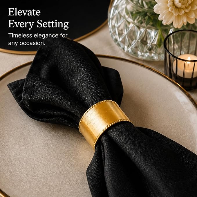 Premium Iron Napkin Rings Set of 12, Rustic Farmhouse Table Decor, Modern - Image 3