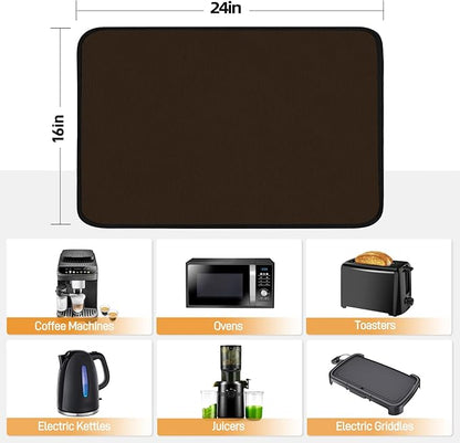 Heat Resistant Mats for Countertop - Fireproof 16x24 in Heat Resistant Mats for Air Fryer - Kitchen Countertop Protector Hot Pad for Air Fryer, Coffee Maker, Stand Mixer, Oven Brown - 2PCS