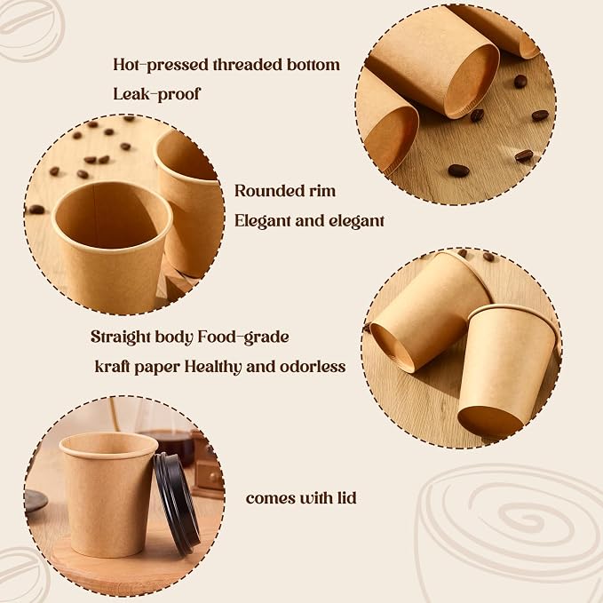 100 Sets 8 oz Disposable Espresso Cup - Image 3
