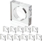 Acrylic Square Napkin Rings, 2.25x2.25x0.5 in each, glossy scratch-resistant by CLEENTABLE