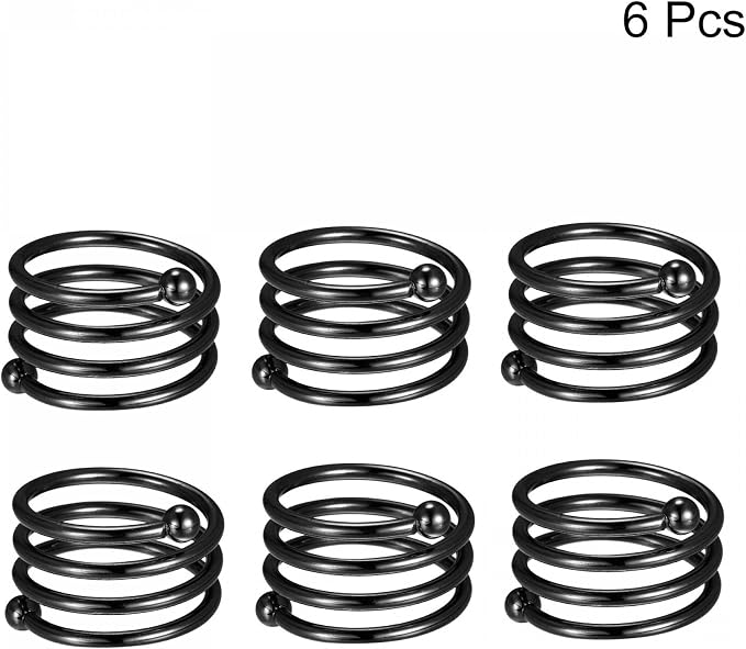 uxcell Metal Napkin Rings Set of 6, Spiral Napkin Ring Holder Buckle - Image 4