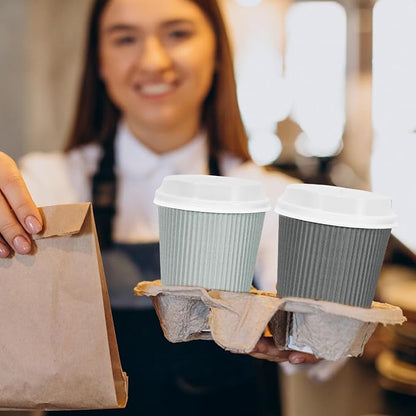 Whaline 100Pcs Gray Disposable Coffee Cups - Image 6