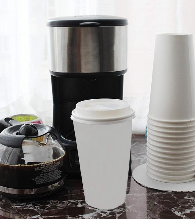 Disposable Coffee Cups with Lids 16 oz - Image 4