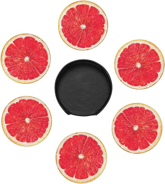 6 Pack Pink Grapefruit Slice Coaster - Image 3