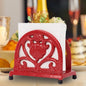 Napkin Holder for Table - Vintage Farmhouse Kitchen Restaurant Cast Iron Napkin Holder for Dinner Cocktail Paper Napkins, Red