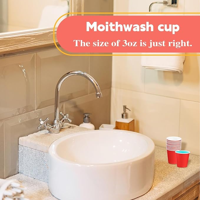 50 Pack 3 oz Paper Cups, Small Bathroom Cups Disposable Cups | Small Bathroom - Image 6