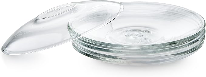 Teabloom Clear Glass Saucers Set of 6 – 6.3 Inch Borosilicate Glass Cup Saucers - Image 2