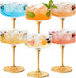 ZOMUIA Ribbed Coupe Glasses 6 Pcs, 10 oz Plastic Champagne Coupe Detachable by ZOMUIA