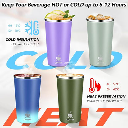 Insulated Travel Coffee Mug Reusable Coffee Tumbler Cup - Image 4