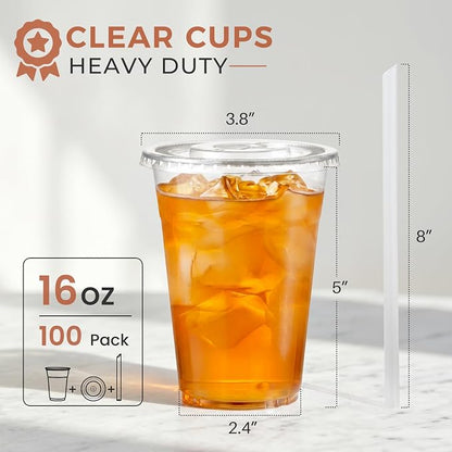 VITEVER 100 Sets - 12oz Clear Plastic Cups - Image 2
