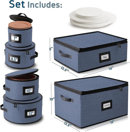 Hearth & Harbor Fine China Storage Containers, 6 Piece Dish Storage Containers - Image 2