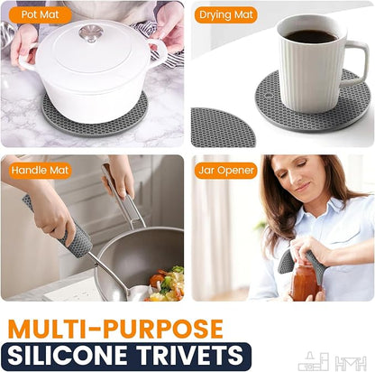 Silicone Trivet Mats 4 Heat Resistant Pot Holders Multipurpose Non-Slip Hot Pads - Image 3