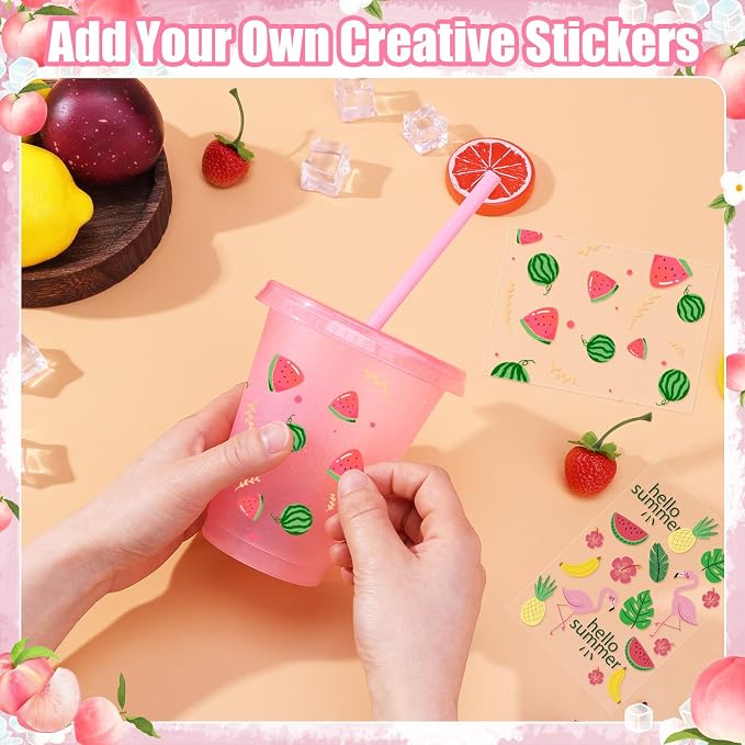 24 Pcs Plastic Tumblers with Lids and Straws, Reusable Cups with Lids Plastic - Image 4