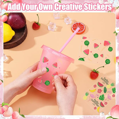 24 Pcs Plastic Tumblers with Lids and Straws, Reusable Cups with Lids Plastic - Image 4
