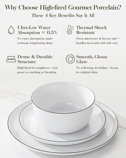 MALACASA 24-Piece Dinnerware Set - Image 6