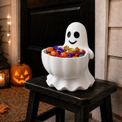Halloween Decor Cute Ghost Candy Bowl Durable Resin Snack Holder | Generous - Image 5