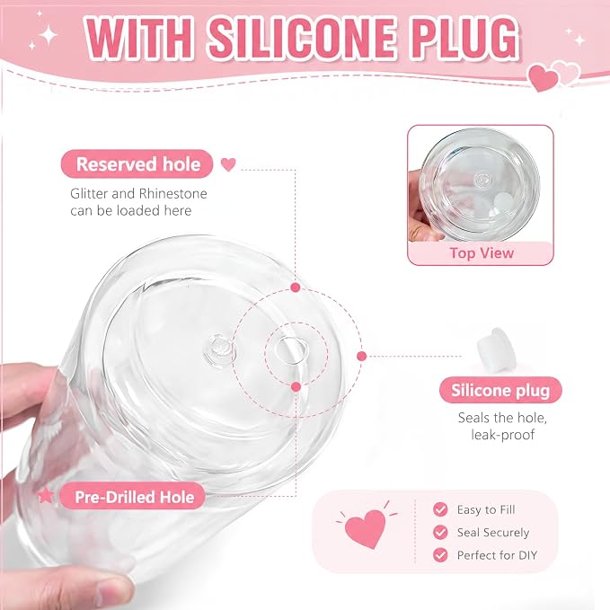 YOUKE OLA 20 Pack Acrylic Snowglobe Tumbler Pre-Drilled Double Wall Plastic - Image 4
