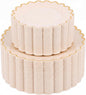LIYH 100 Pcs Pink Plastic Plates Set, Wide Gold Scalloped Edge by LIYHLoveinyourheart