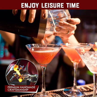 Chouggo Martini Glasses Set of 4, Hand Blown Premium Crystal Cocktail Glasses - Image 2