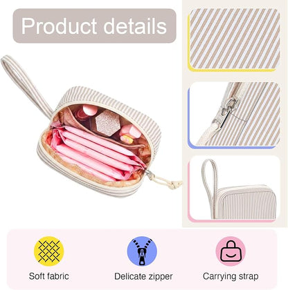 Corduroy Period Pouch for Women, Cute Sanitary Pad Pouch - Image 3
