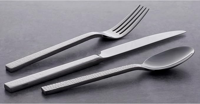 Oneida Chefs Table Hammered 45 Piece Everyday Flatware Set, Service - Image 4