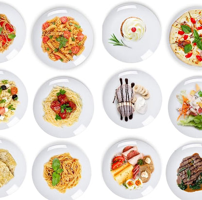 White Melamine Dinner Plates，12pcs Dishes Set，10“ Lightweight Round Plates | - Image 9