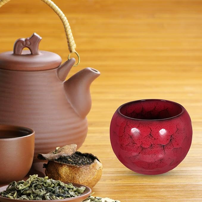 Ceramic Tea Cup Set Chinese Kung Fu Teacup Kiln-change Glaze Handleless - Image 7