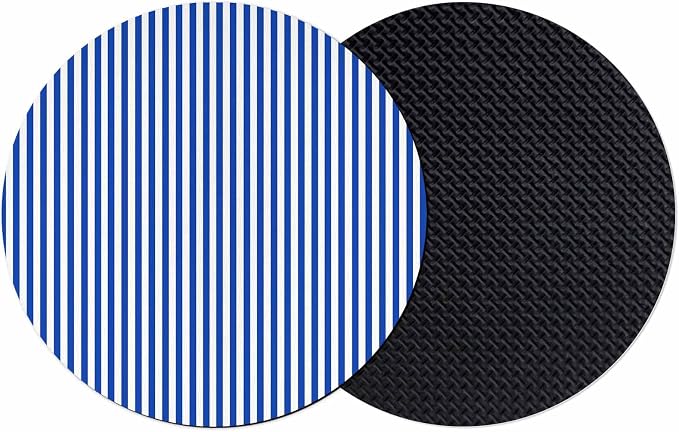 Navy Blue Stripe Coasters Set of 2, Modern White Vertical Striped Geometric by PIEPLE
