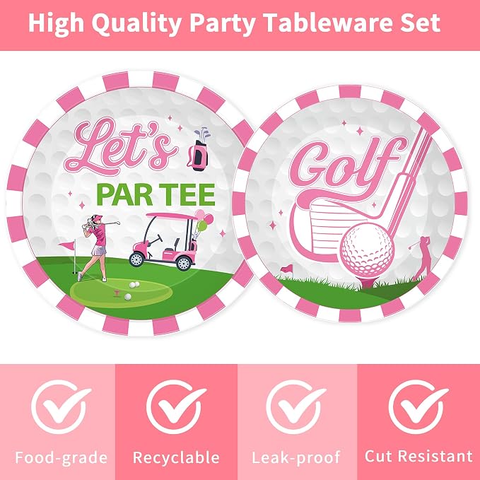 96 Pcs Golf Party Decorations, Cute Golf Themed Tableware Set Party Supplies - Image 3