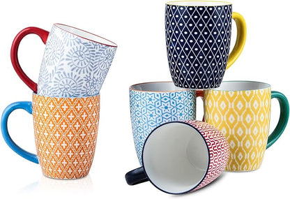 Selamica 16 oz Porcelain Coffee Mugs Set of 6, Coffee Cups Ceramic by Selamica