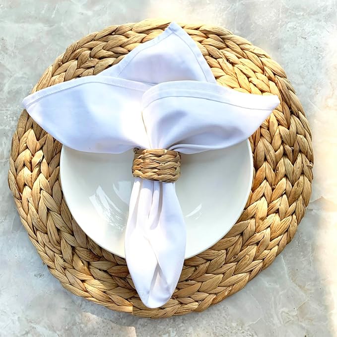 Set 24 Water Hyacinth Napkin Rings, Handwoven by Laquedecraft | Handwoven 100% - Image 5