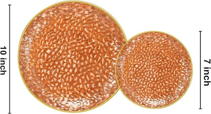 Rubtlamp 100Pcs Amber Gold Plastic Plates, Disposable Plates - Image 2