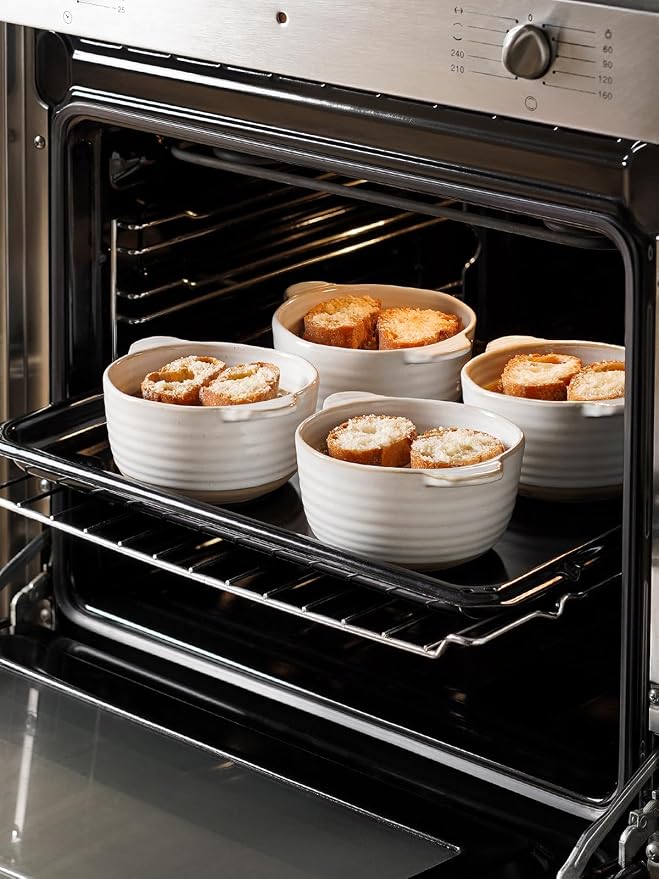 LE TAUCI Soup Bowls with Handles, 20 oz French Onion Soup Crocks, Soup Bowl - Image 3