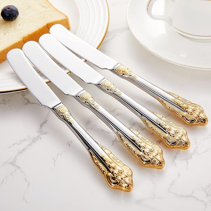 Gorgeous 4-Piece 6.9-Inch 18/10 Stainless Steel Butter Spreader Set | Gold - Image 5