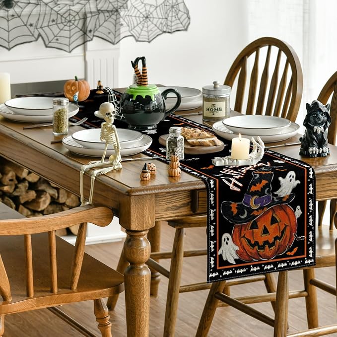 Artoid Mode 210 GSM Halloween Table Runner 13x120 Inch Home Party Decor | - Image 4