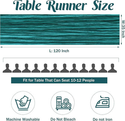 6 Pieces Teal 10FT Cheesecloth Table Runner Boho Gauze Fabric Table Runner - Image 4