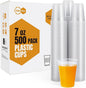 Turbo Bee 500 Pack 7oz Disposable Plastic Cups,Heat-Resistant & Food Safe Drinking Cups for Hot/Cold Beverages, Perfect for Schools, Offices, Events & Commercial Use